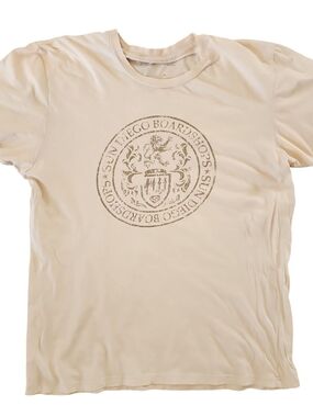 Sundek Cream Short-Sleeve Tee with Vintage Crest